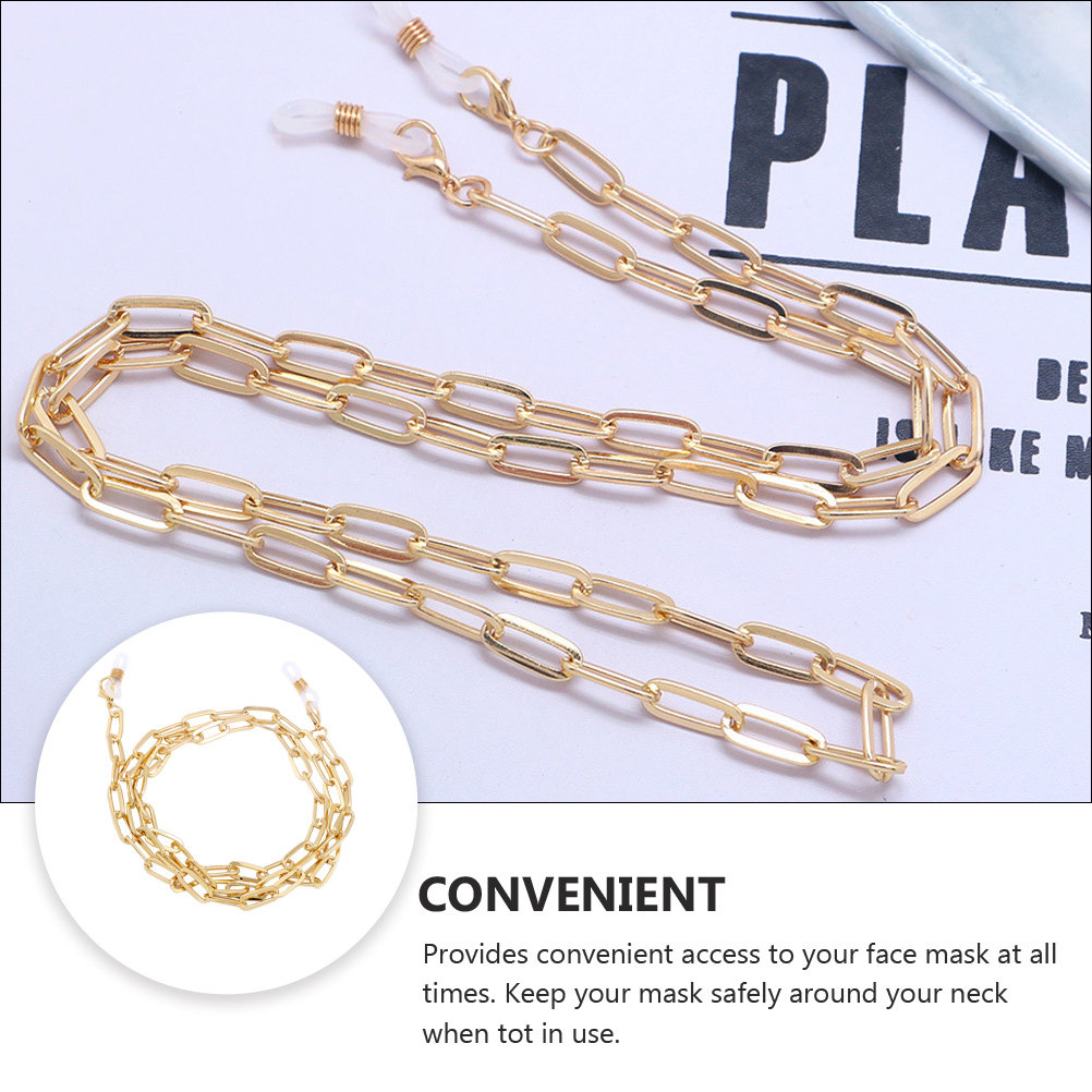 Gold Paperclip Link Glasses Ch - đánh giá và giá Mask Chain Holder