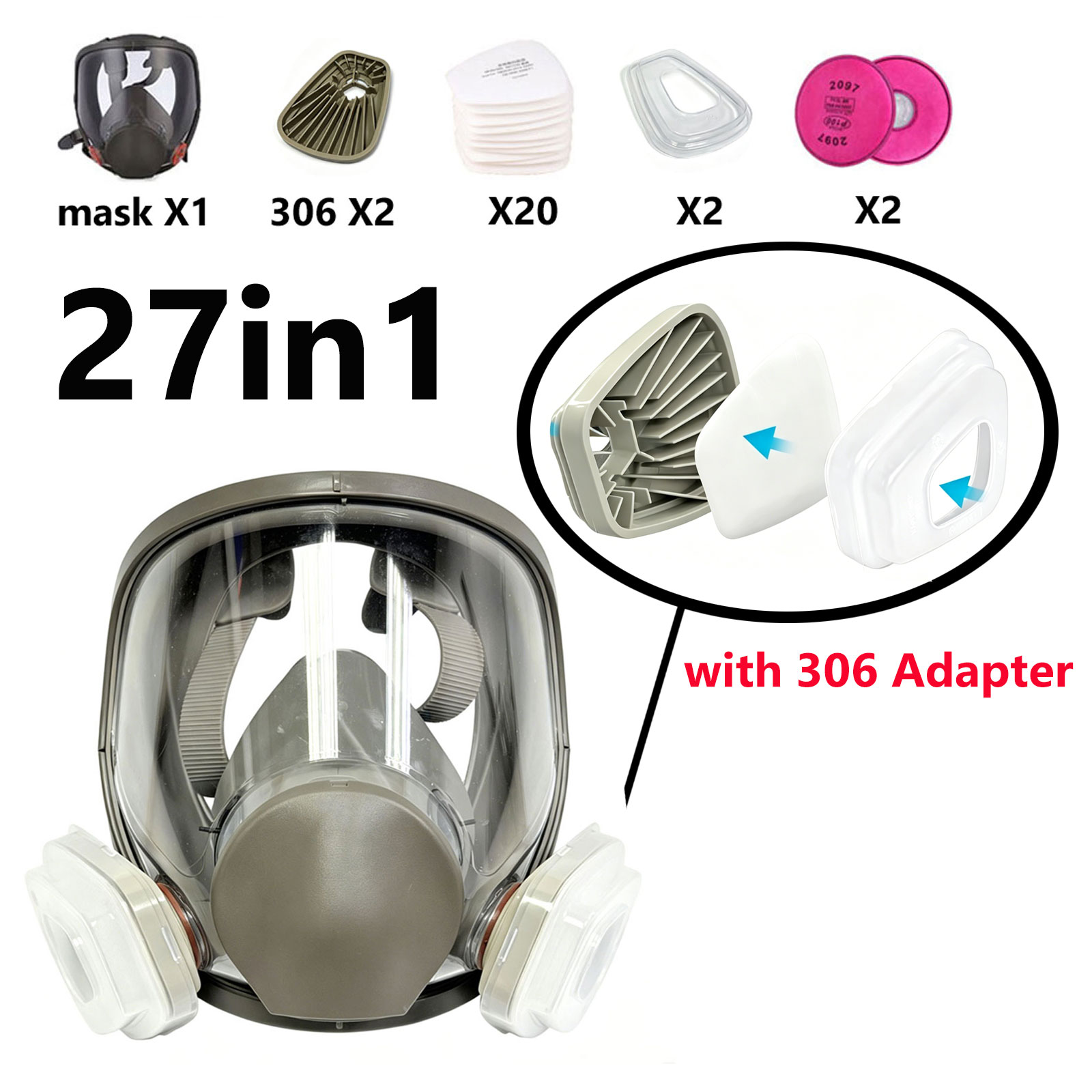6800 Full Face Respirator with - đánh giá và giá Dust Mask Construction