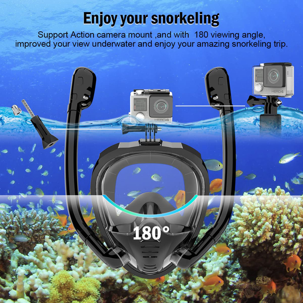 Full Face Snorkel Mask 180°Pan - đánh giá và giá Anti Pollution Mask